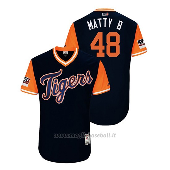 Maglia Baseball Uomo Detroit Tigers Matthew Boyd 2018 Llws Players Weekend Matty B Blu